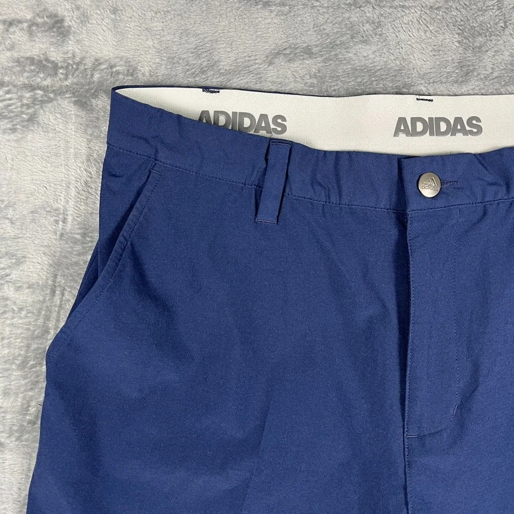 Adidas Golf Shorts Mens 32 Blue Stretch Performance Flat Front Gripper Waistband